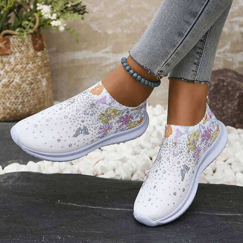 Stylische Strick-Plattformschuhe