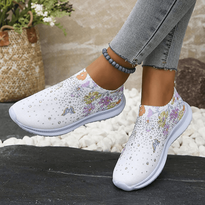 Stylische Strick-Plattformschuhe
