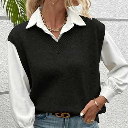 Modischer Ärmelloser Strickpullover