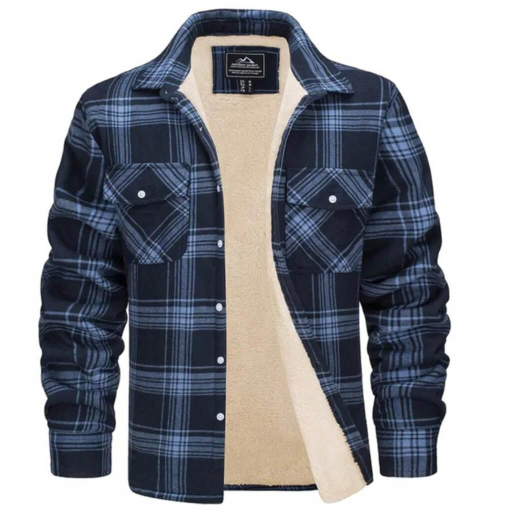 Fleecegefütterte karierte Jacke