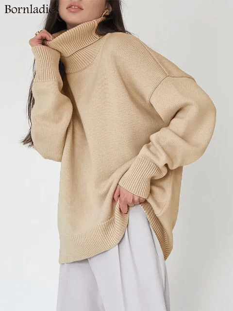 Geräumiger Strickpullover für Frauen