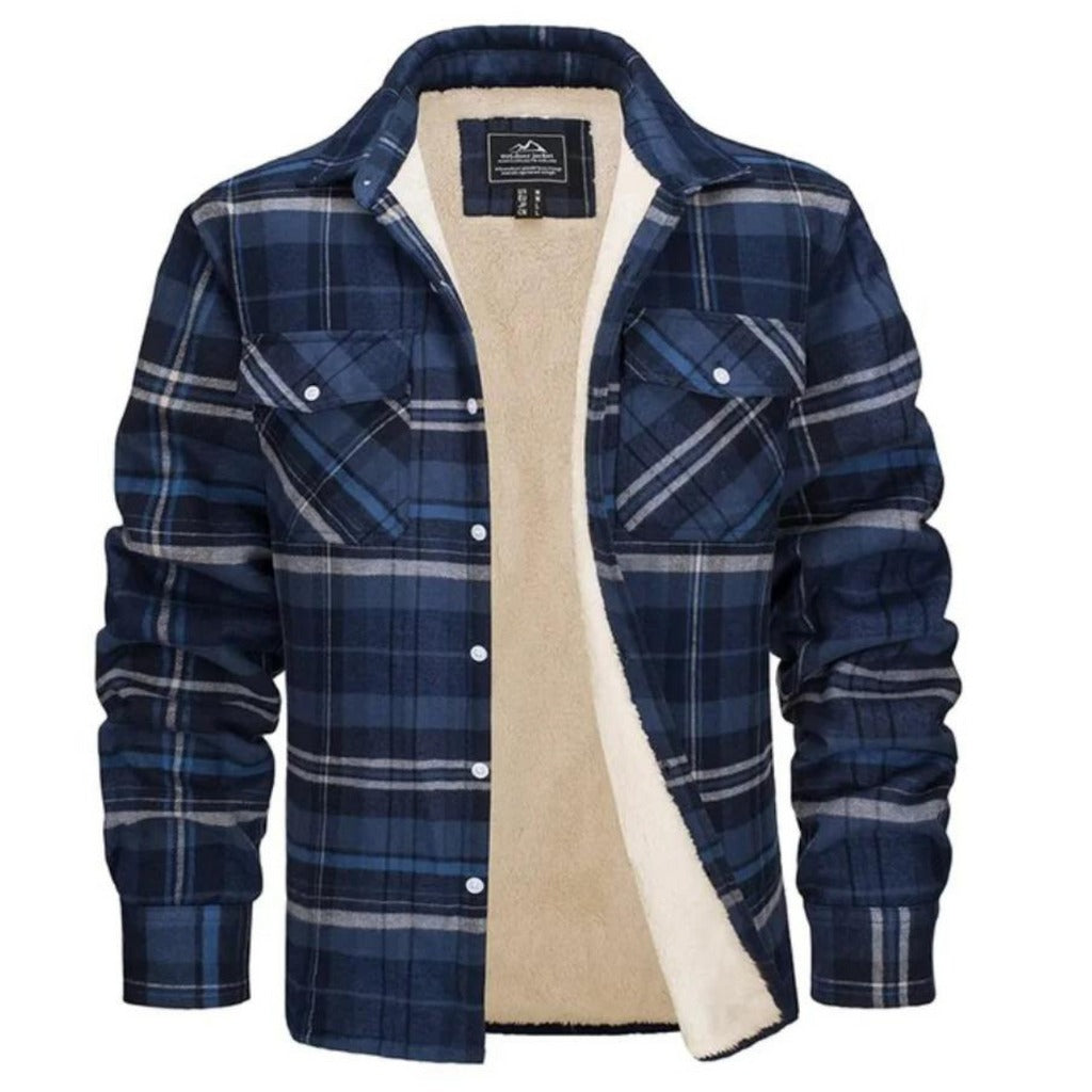 Fleecegefütterte karierte Jacke