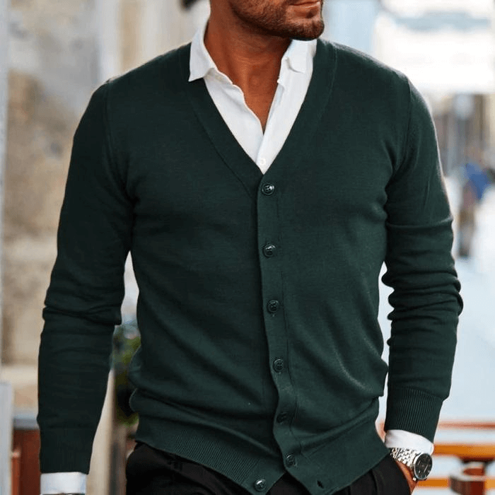Herren Strickjacke mit V-Ausschnitt