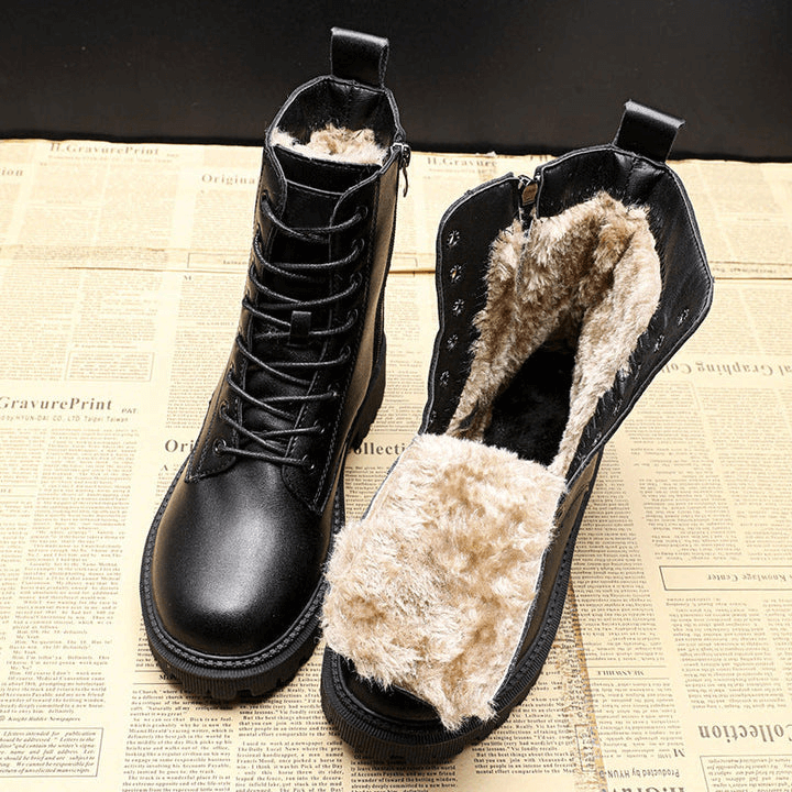 Hochwertige schwarze Lederstiefel
