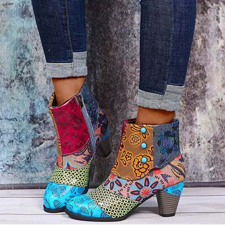 Wasserdichte Retro-Stiefel mit Ethno-Design