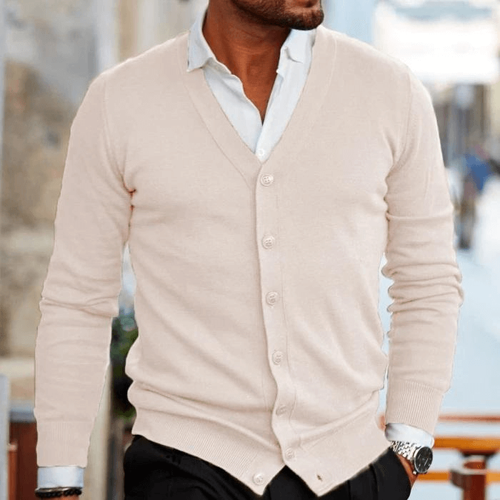 Herren Strickjacke mit V-Ausschnitt