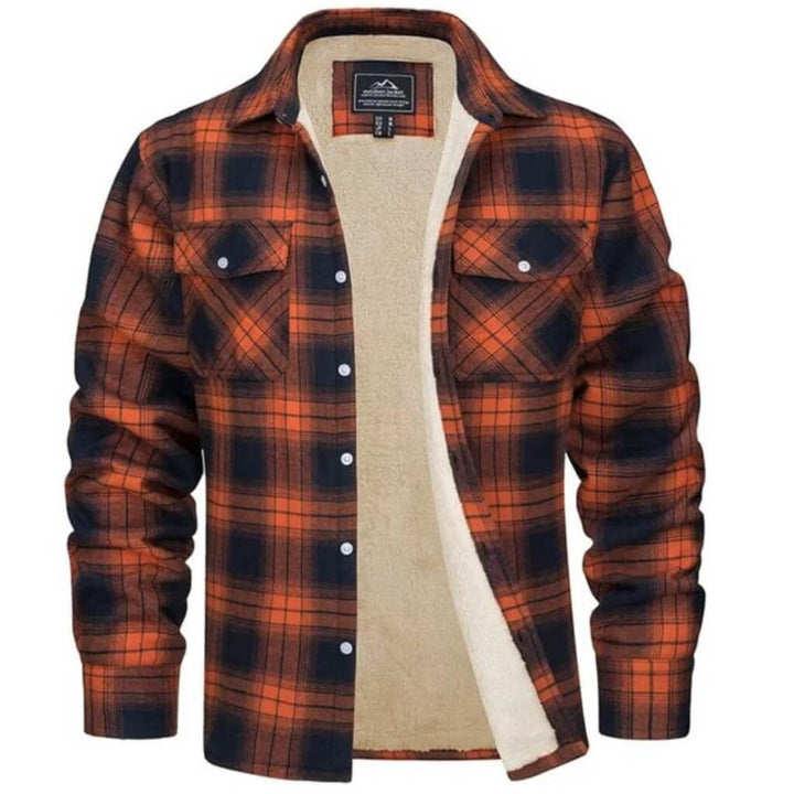 Fleecegefütterte karierte Jacke