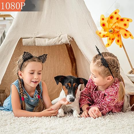 "Drahtlose 1080P WiFi Sicherheitskamera mit HD-Auflösung, kompakt und elegant für Innen- und Außenbereich."
