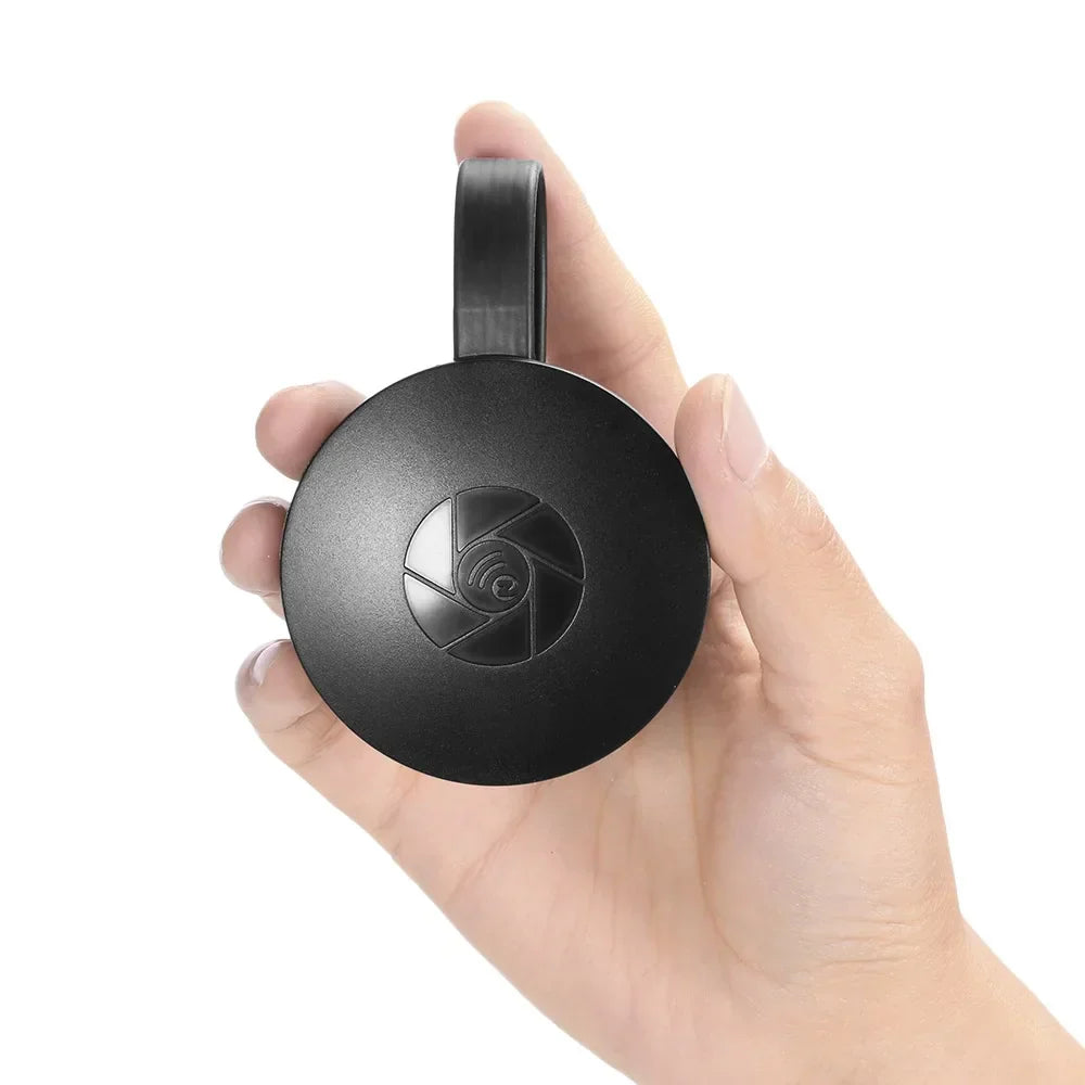 "Drahtloser TV-Stick, kompakt, streamt in 1080P von PC oder Smartphone auf großen Bildschirm, ideal für Reisen."