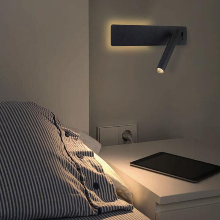 "Drehbare LED-Lesewandleuchte: Moderne, anpassbare Helligkeit; ideal für Schlafzimmer, minimalistisches Design, flexibel eins