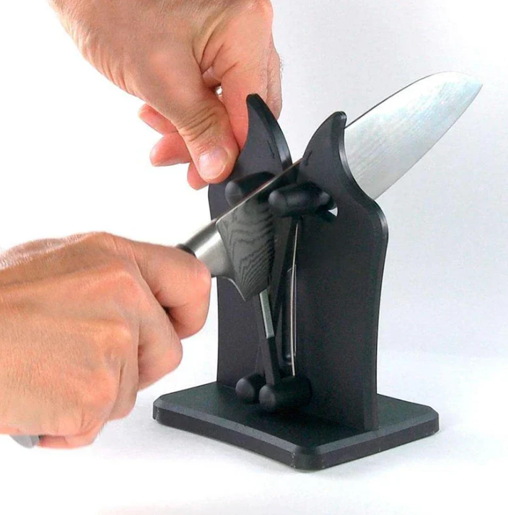 "Dreifach-Messerschärfer, ergonomisch, rutschfest, dreiteiliges Schärfsystem für Küchenmesser, verbessert Klingenschärfe"