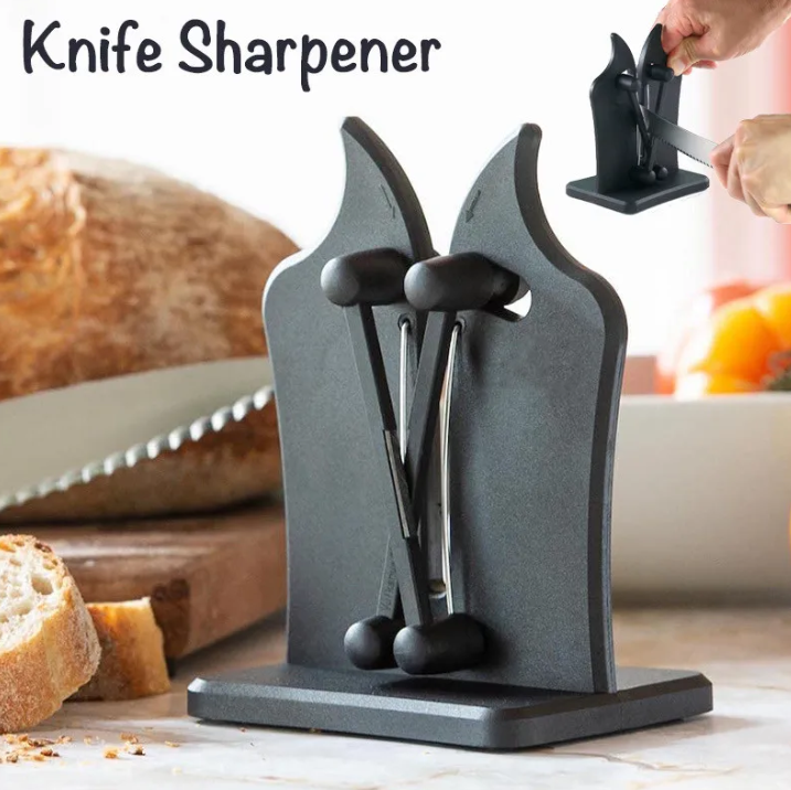 "Dreifach-Messerschärfer, ergonomisch, rutschfest, dreiteiliges Schärfsystem für Küchenmesser, verbessert Klingenschärfe"