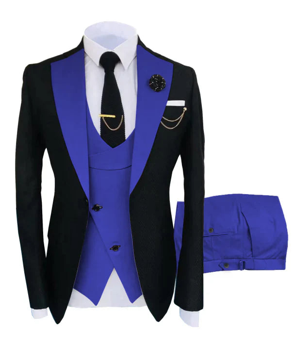 "Dreiteiliger Hochzeitsanzug Herren, Blazer, Weste, Hose, elegant geschnitten, ideal für formelle Anlässe, Luxusoptik"