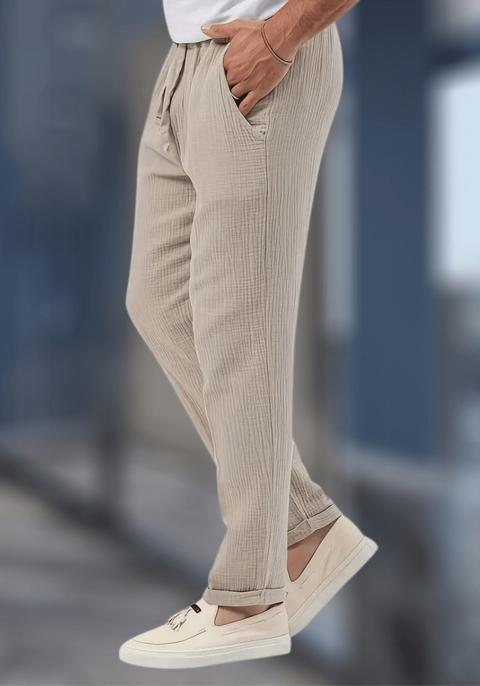 Luftig lockere Leinenhose Herren, Loose Fit