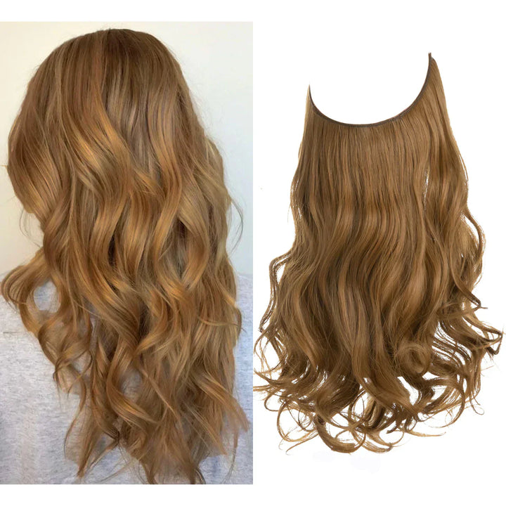 "Echthaar Extensions in natürlichen Braun- und Blondtönen, 35-45cm, bieten luxuriösen, authentischen Stil für Frauen."