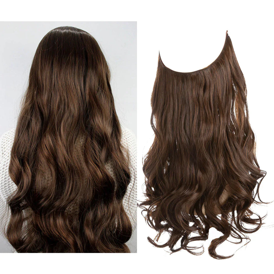 "Echthaar Extensions in natürlichen Braun- und Blondtönen, 35-45cm, bieten luxuriösen, authentischen Stil für Frauen."