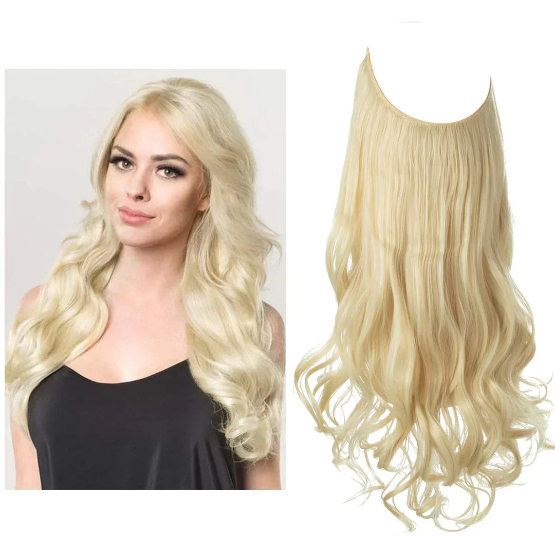 "Echthaar Extensions in natürlichen Braun- und Blondtönen, 35-45cm, bieten luxuriösen, authentischen Stil für Frauen."