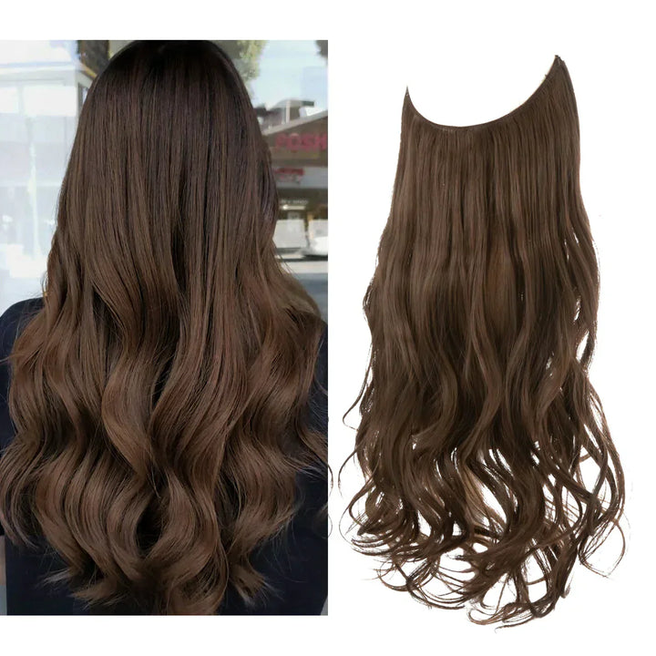 "Echthaar Extensions in natürlichen Braun- und Blondtönen, 35-45cm, bieten luxuriösen, authentischen Stil für Frauen."