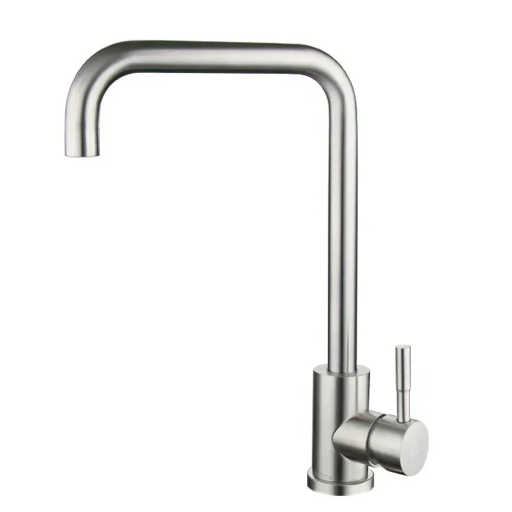 "Edelstahl Einhebel-Küchenarmatur mit abziehbarem Auslauf, modernes Design, rostfreies Finish, 40 cm Gesamthöhe."