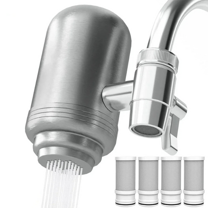 Edelstahl Wasserfilter für kristallklares Trinkwasser, modernes Design, korrosionsbeständig, einfache Installation, Küche.