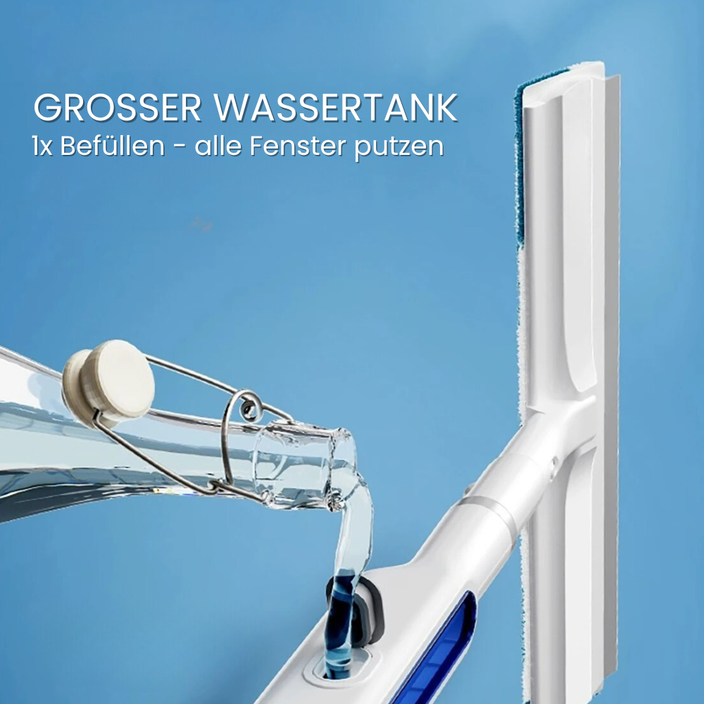 "Effektiver 3-in-1 Fensterwischer mit Teleskopstange und Sprühtank für streifenfreies, makelloses Glas"