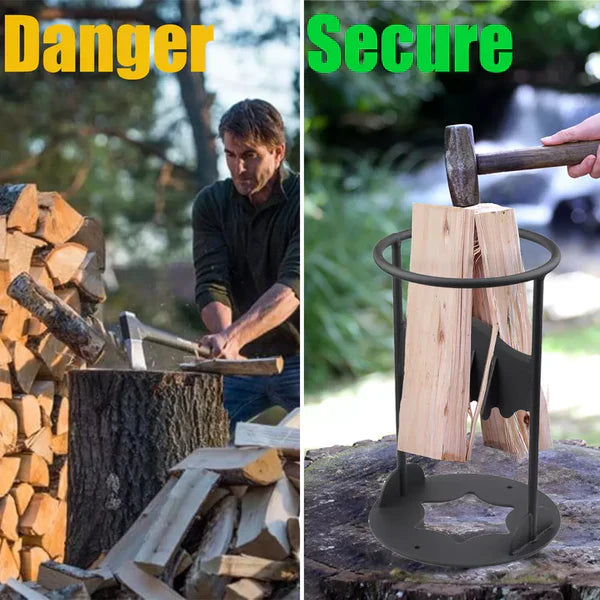 "Effizienter Holzspalter aus Gusseisen, robust und sicher, ideal für das Spalten von Feuerholz, langlebig und einfach zu bedi