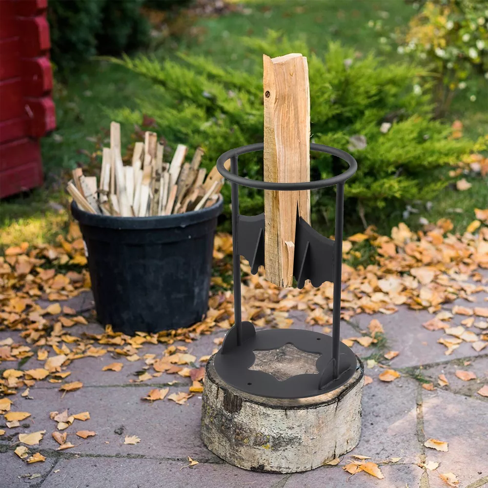 "Effizienter Holzspalter aus Gusseisen, robust und sicher, ideal für das Spalten von Feuerholz, langlebig und einfach zu bedi