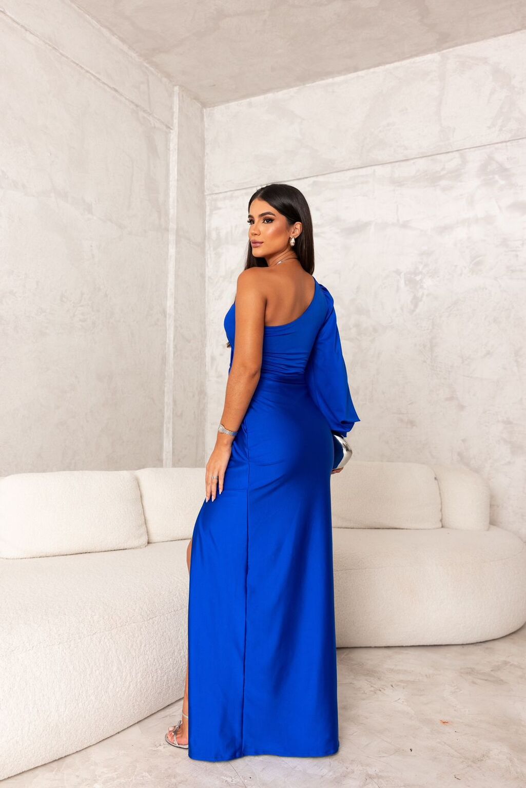 Ein-Schulter Abendkleid Damen, asymmetrisch, fließend, ideale Passform, elegant, für Galas und Hochzeiten, in vielen Farben.