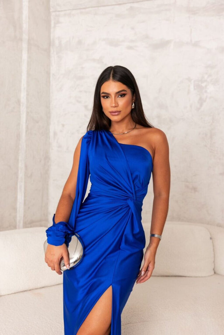 Ein-Schulter Abendkleid Damen, asymmetrisch, fließend, ideale Passform, elegant, für Galas und Hochzeiten, in vielen Farben.