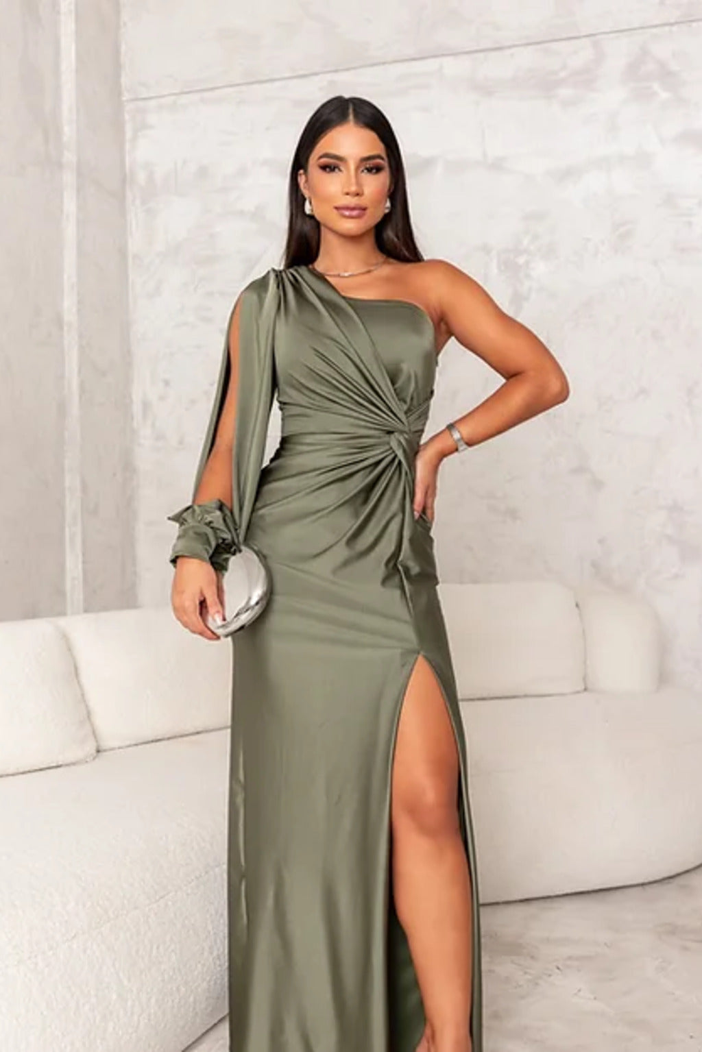 Ein-Schulter Abendkleid Damen, asymmetrisch, fließend, ideale Passform, elegant, für Galas und Hochzeiten, in vielen Farben.