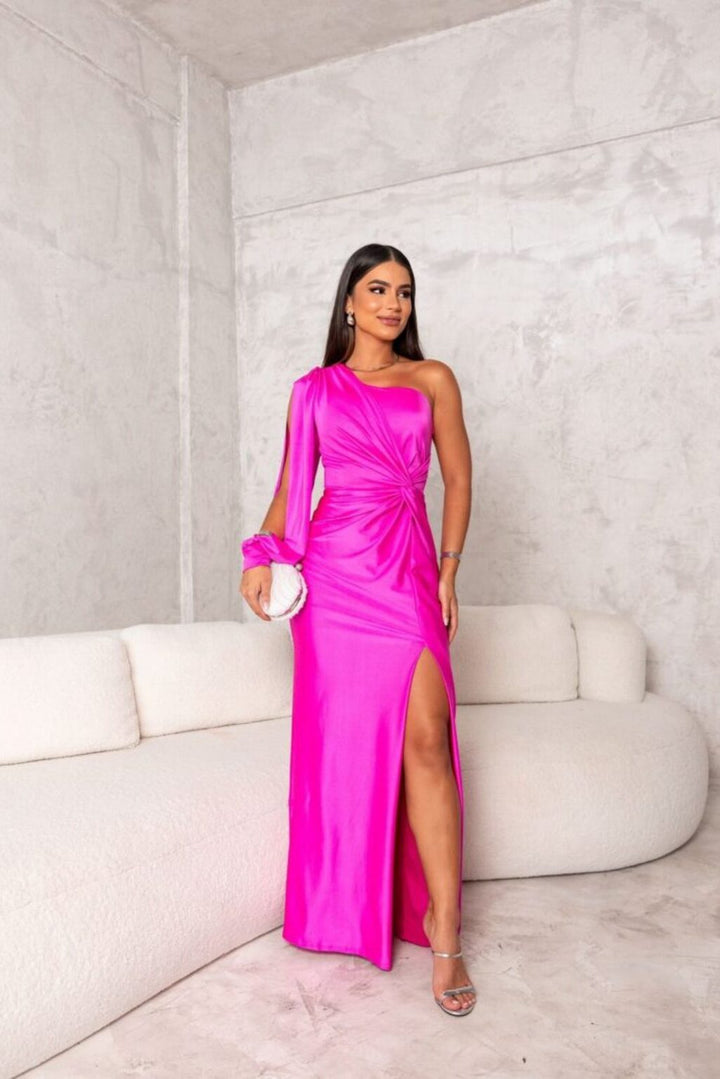 Ein-Schulter Abendkleid Damen, asymmetrisch, fließend, ideale Passform, elegant, für Galas und Hochzeiten, in vielen Farben.