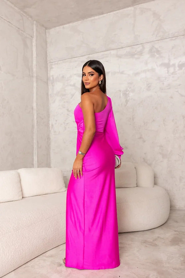 Ein-Schulter Abendkleid Damen, asymmetrisch, fließend, ideale Passform, elegant, für Galas und Hochzeiten, in vielen Farben.