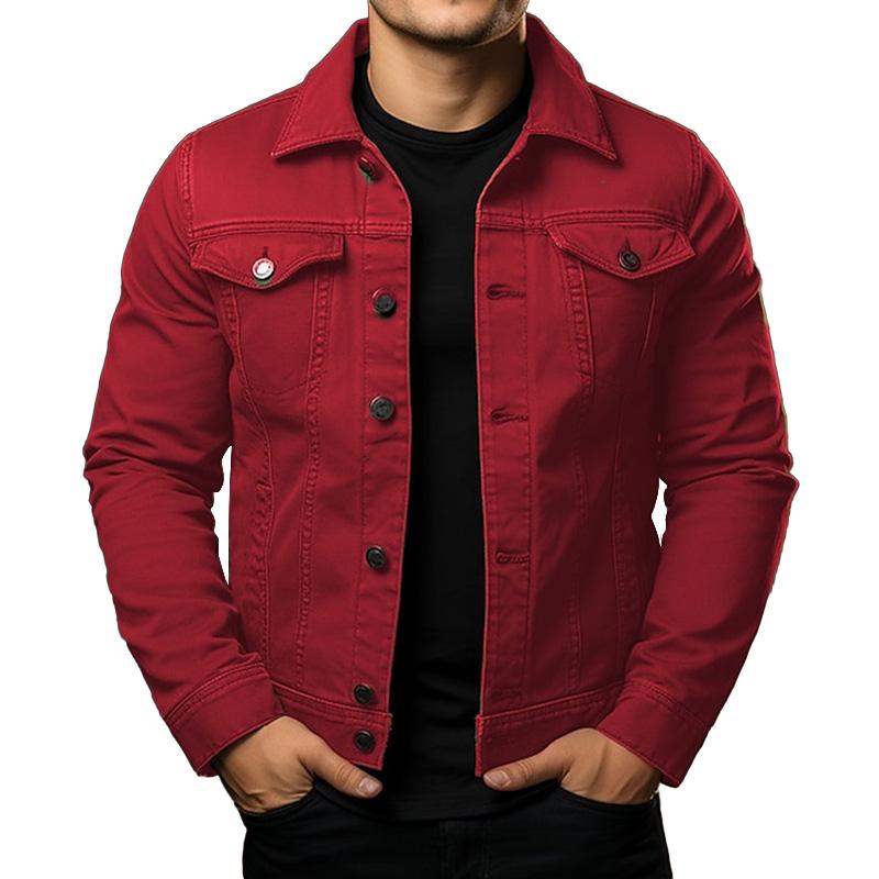 Einreihige Cargojacke für Herren, minimalistisches Design, praktische Cargotaschen, vielseitig, ideal für Alltag und Freizeit