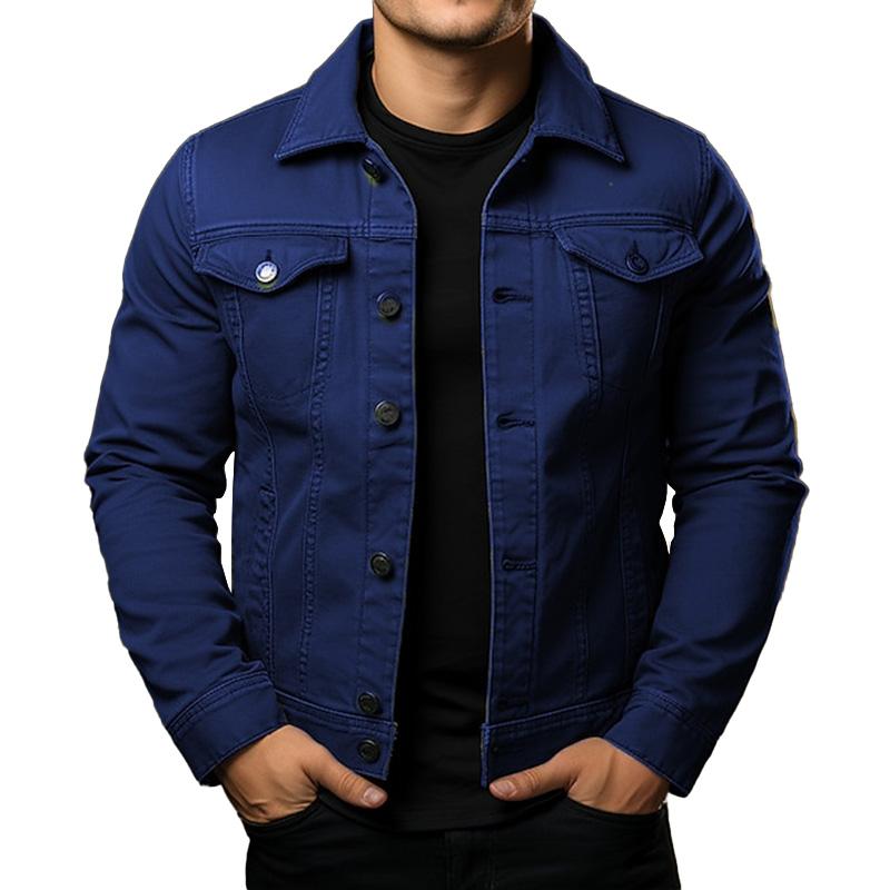 Einreihige Cargojacke für Herren, minimalistisches Design, praktische Cargotaschen, vielseitig, ideal für Alltag und Freizeit