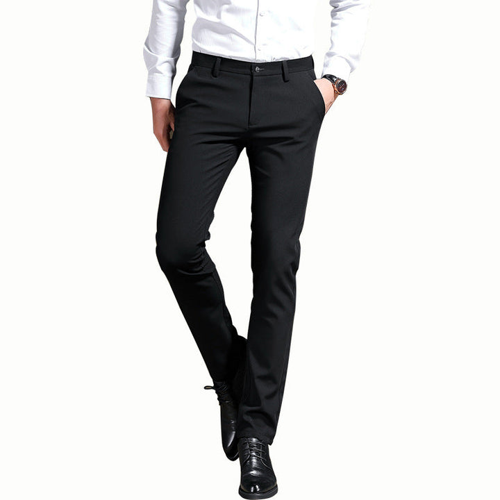 "Elastische Herrenanzughose, hohe Taille, elegantes Design, komfortabel, vielseitig einsetzbar für Büro und Freizeit."
