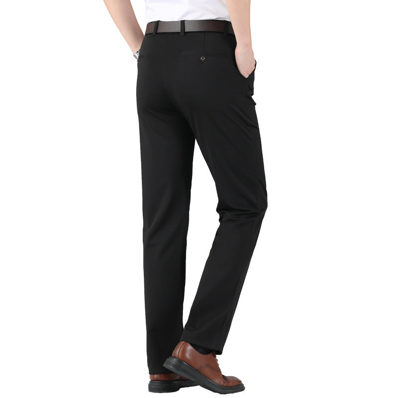 "Elastische Herrenanzughose, hohe Taille, elegantes Design, komfortabel, vielseitig einsetzbar für Büro und Freizeit."