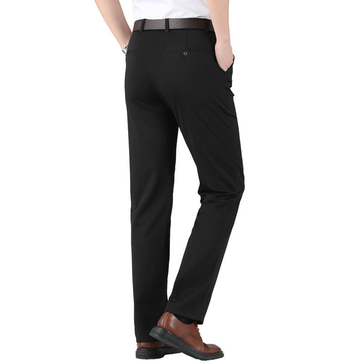 "Elastische Herrenanzughose, hohe Taille, elegantes Design, komfortabel, vielseitig einsetzbar für Büro und Freizeit."