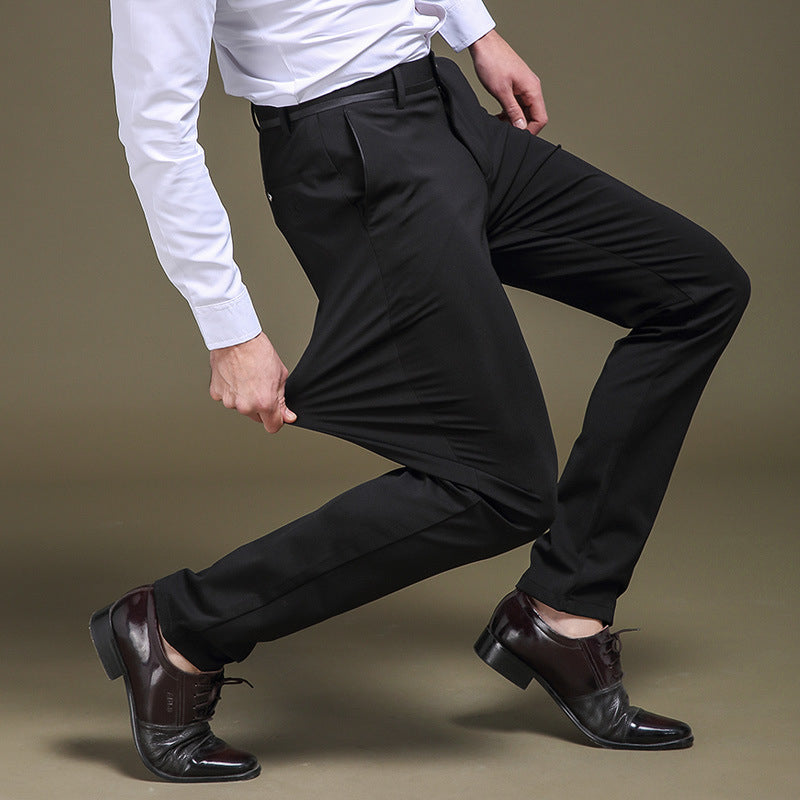 "Elastische Herrenanzughose, hohe Taille, elegantes Design, komfortabel, vielseitig einsetzbar für Büro und Freizeit."