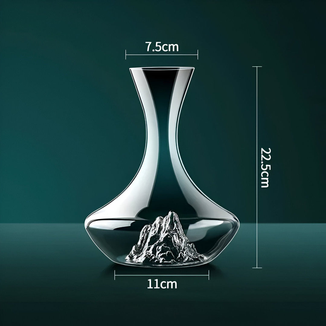 Elegant geformter, bleifreier Glasdekantierer mit Verteiler, verbessert Weinaroma und Geschmack, inspiriert von Eisbergformen