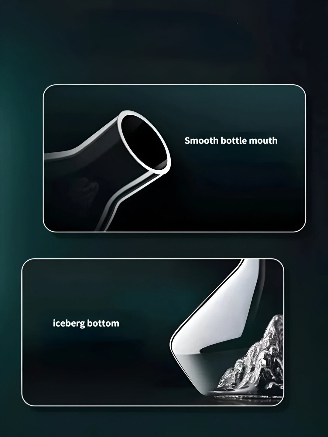 Elegant geformter, bleifreier Glasdekantierer mit Verteiler, verbessert Weinaroma und Geschmack, inspiriert von Eisbergformen