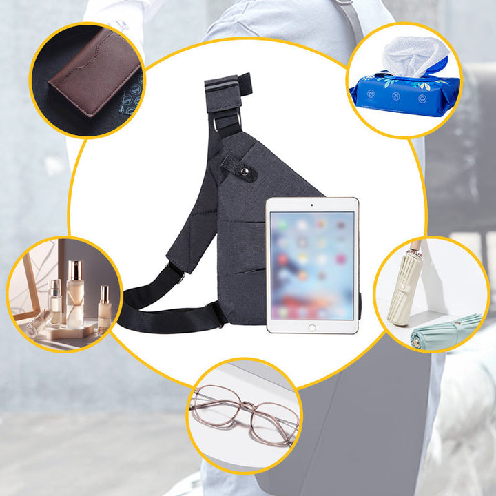 "Elegante Anti-Diebstahl-Schultertasche für Damen, schwarz, ergonomisch, wetterfest, sicher und stilvoll, 29x23x25 cm."