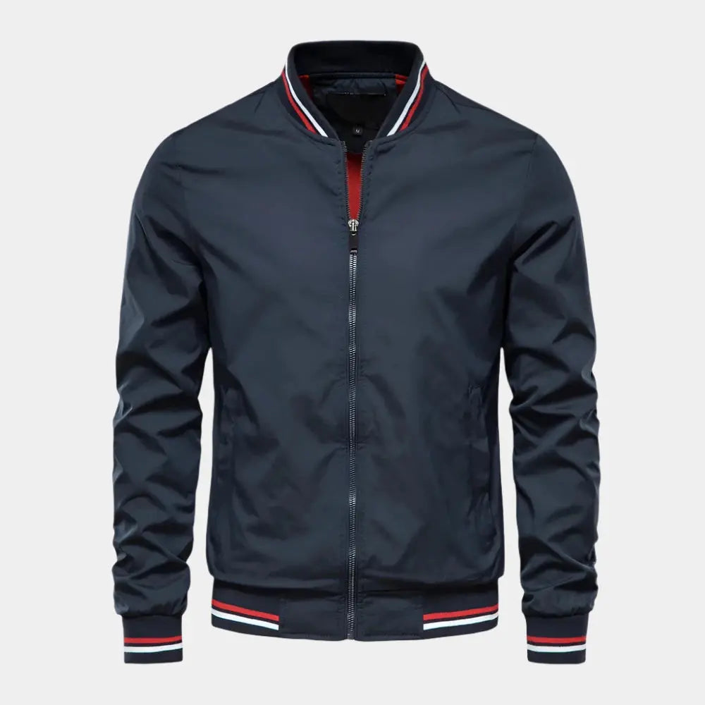"Elegante Bomberjacke in Marineblau aus hochwertigen Materialien für stilvollen Komfort, perfekt für alle Anlässe."