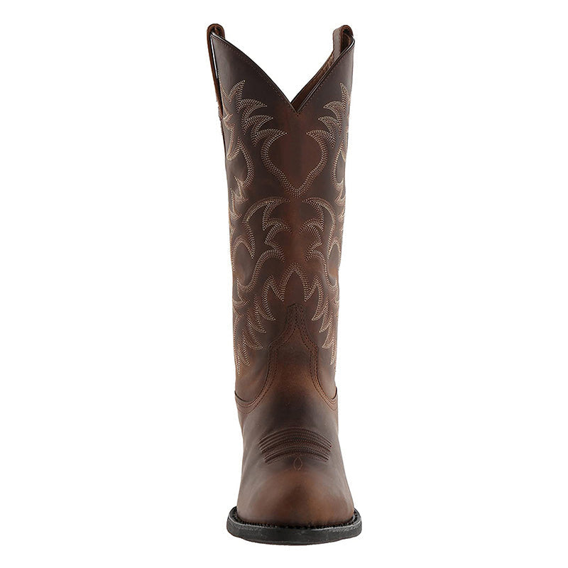 Elegante Cowboy-Stiefel aus hochwertigem Leder mit spitzen Zehenkappen, markanten Nähten; ideal für verschiedene Anlässe.