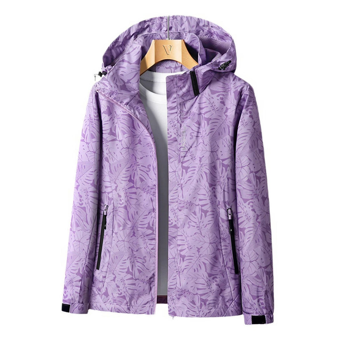 Elegante Damen Kapuzenjacke, wasserdicht, winddicht, modernes Design, ideal für Regenwetter, stilvolle Outdoor-Mode.