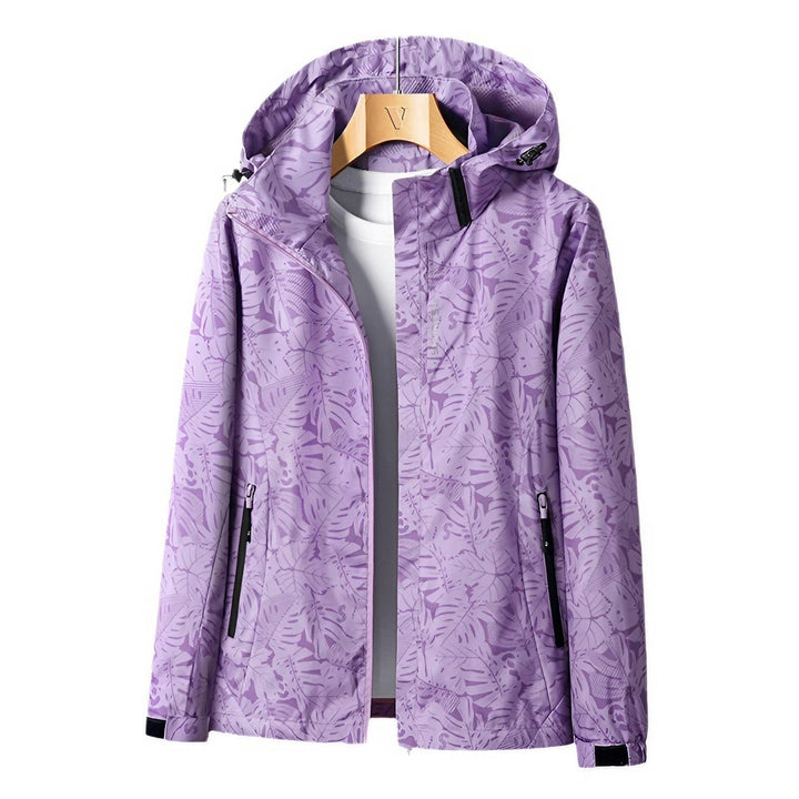 Elegante Damen Kapuzenjacke, wasserdicht, winddicht, modernes Design, ideal für Regenwetter, stilvolle Outdoor-Mode.