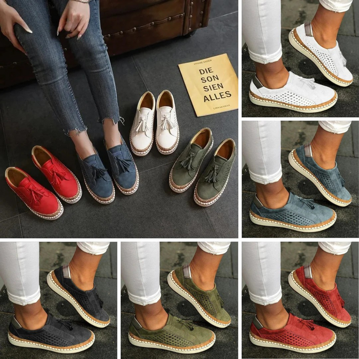 Elegante Damen Komfortschuhe, atmungsaktiv, flexibel und leicht, ideal für ganztägigen Tragekomfort und Mobilität.