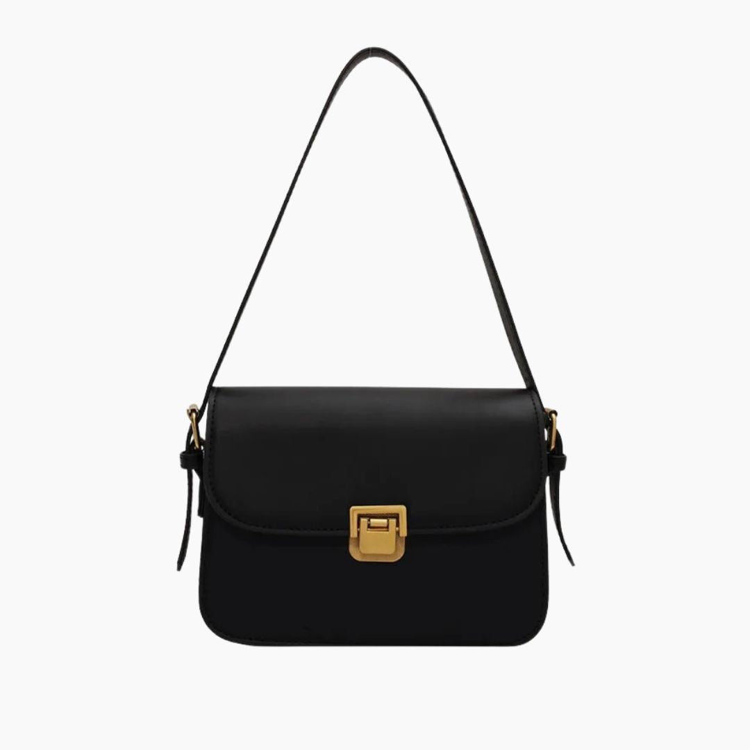 Elegante Damen-Lederhandtasche in Dunkelbraun, zeitloses Design, mit mehreren Innenfächern für eine perfekte Organisation.