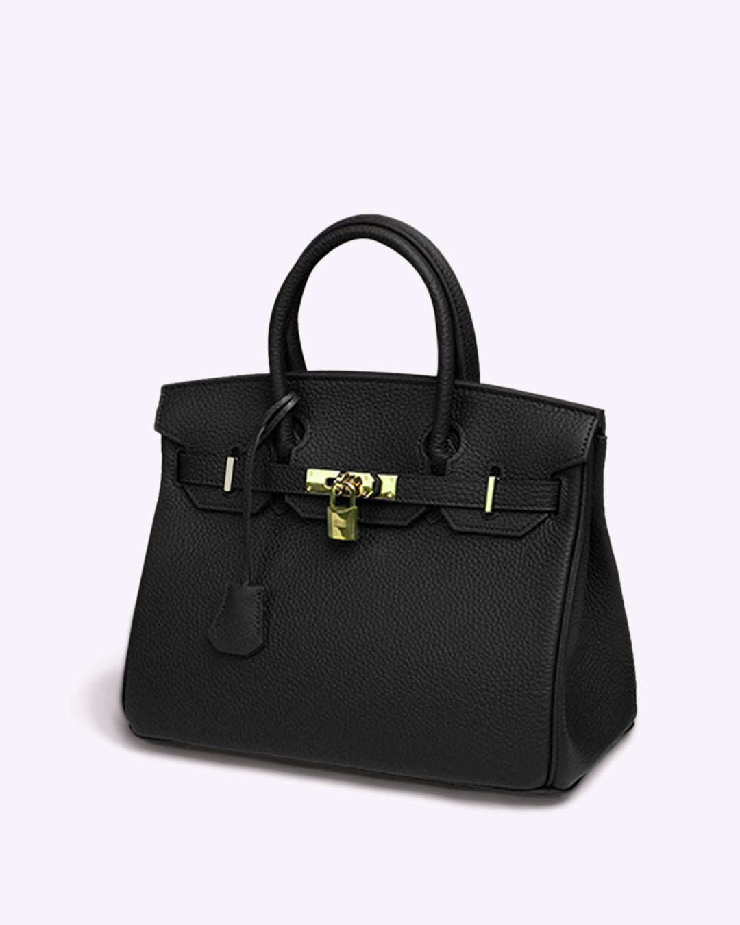 "Elegante Damen Lederhandtasche in Schwarz mit abnehmbarem Schulterriemen, ideal für stilbewusste Frauen."