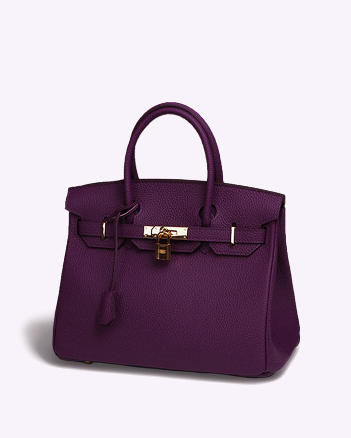 "Elegante Damen Lederhandtasche in Schwarz mit abnehmbarem Schulterriemen, ideal für stilbewusste Frauen."