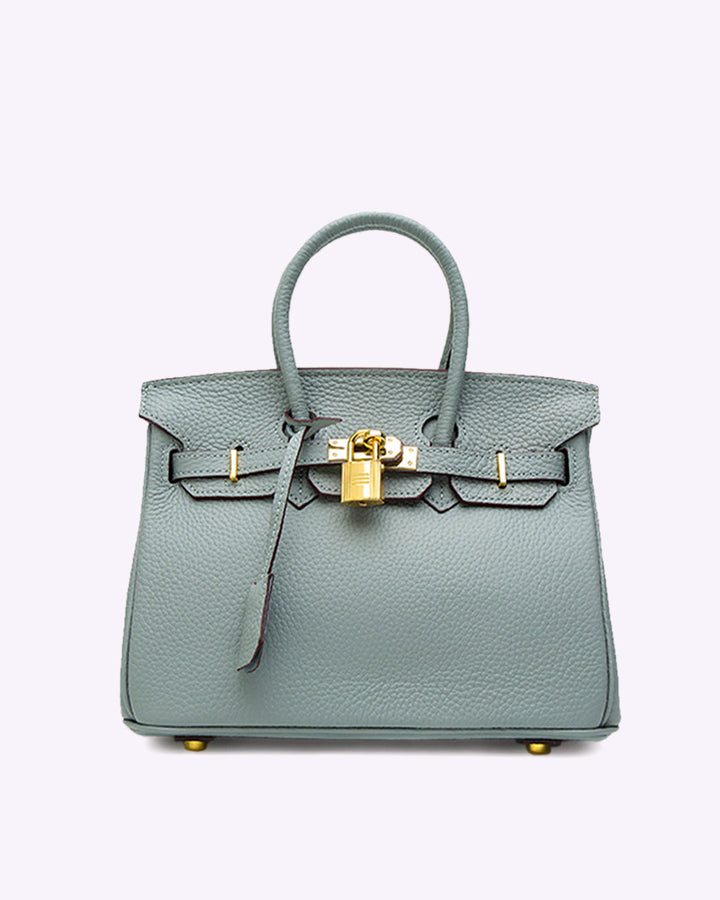 "Elegante Damen Lederhandtasche in Schwarz mit abnehmbarem Schulterriemen, ideal für stilbewusste Frauen."